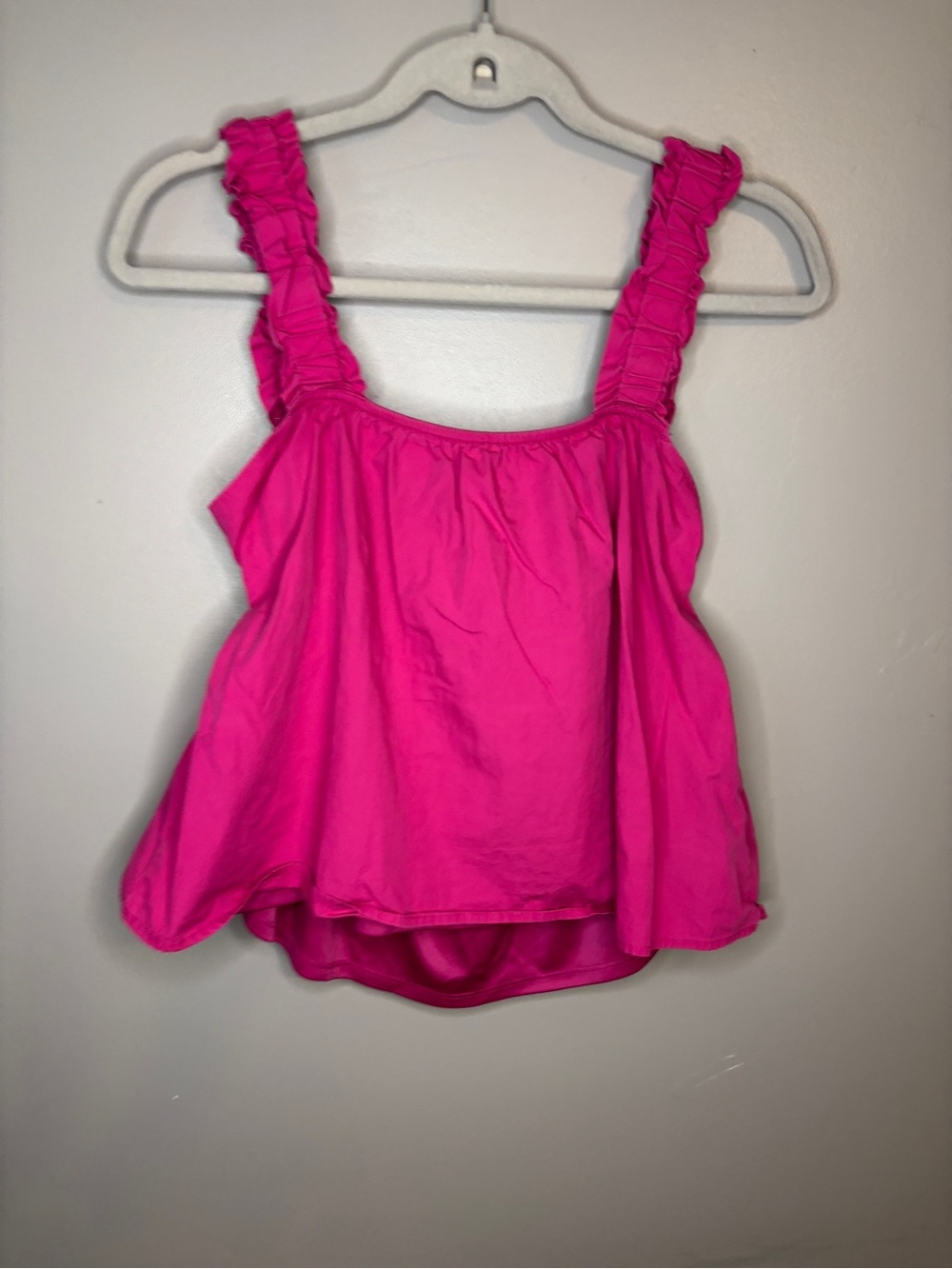 Women’s Hot Pink Ruffle-Strap tank top